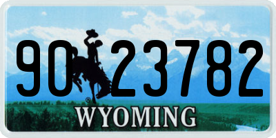 WY license plate 9023782