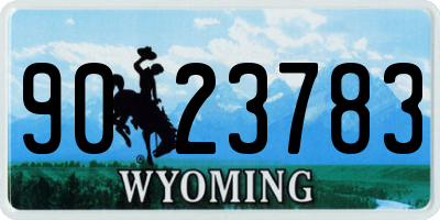 WY license plate 9023783