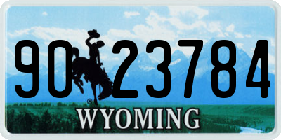 WY license plate 9023784