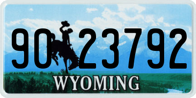 WY license plate 9023792