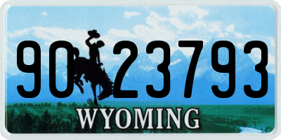 WY license plate 9023793