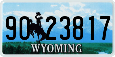 WY license plate 9023817