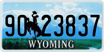 WY license plate 9023837