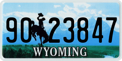WY license plate 9023847
