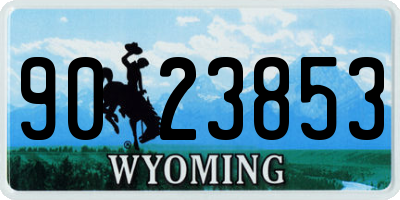WY license plate 9023853