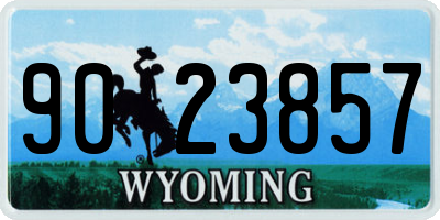 WY license plate 9023857