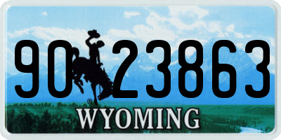WY license plate 9023863