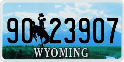 WY license plate 9023907