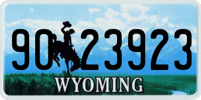 WY license plate 9023923