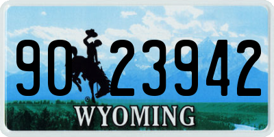 WY license plate 9023942