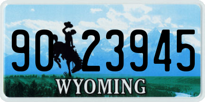 WY license plate 9023945