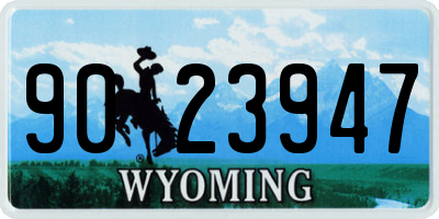 WY license plate 9023947