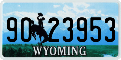WY license plate 9023953
