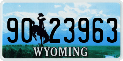 WY license plate 9023963