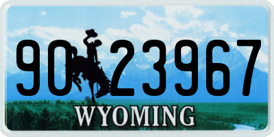 WY license plate 9023967