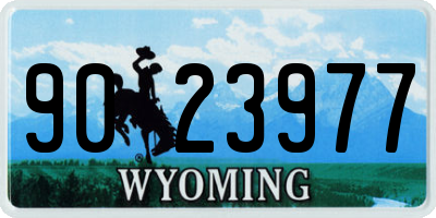 WY license plate 9023977