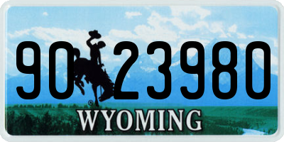 WY license plate 9023980