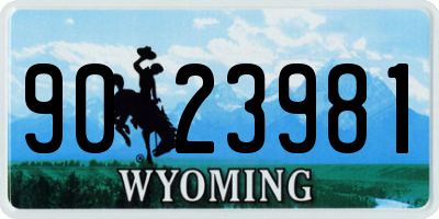 WY license plate 9023981