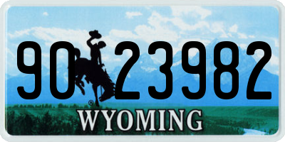 WY license plate 9023982