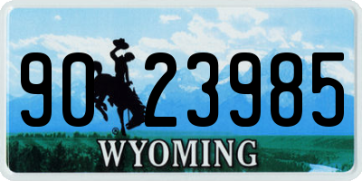 WY license plate 9023985
