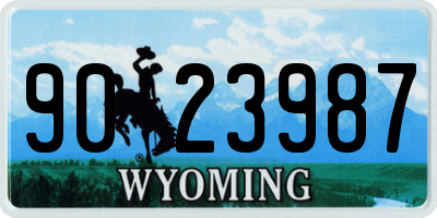 WY license plate 9023987