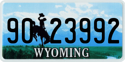WY license plate 9023992