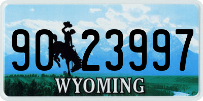 WY license plate 9023997