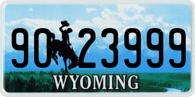 WY license plate 9023999