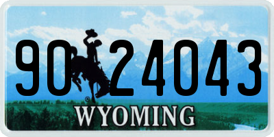 WY license plate 9024043