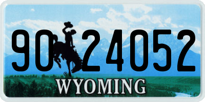 WY license plate 9024052