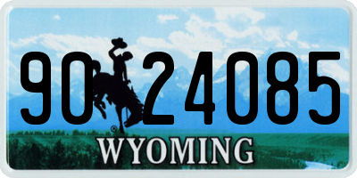 WY license plate 9024085
