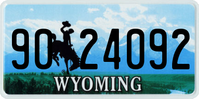 WY license plate 9024092