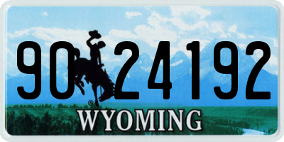 WY license plate 9024192
