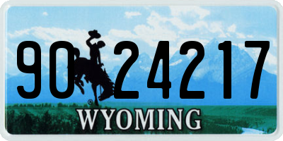 WY license plate 9024217
