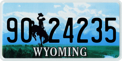 WY license plate 9024235