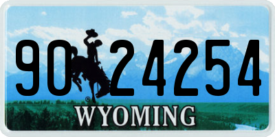 WY license plate 9024254