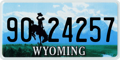 WY license plate 9024257