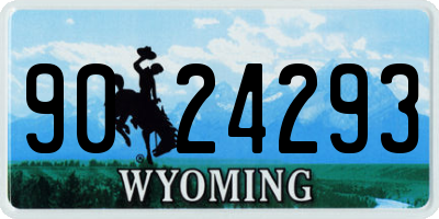 WY license plate 9024293