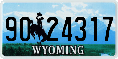 WY license plate 9024317