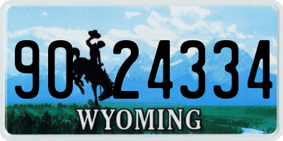 WY license plate 9024334