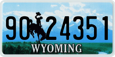 WY license plate 9024351