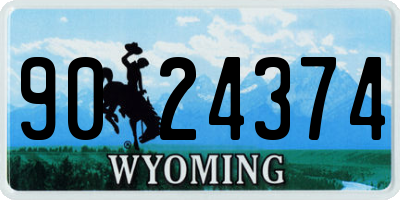 WY license plate 9024374