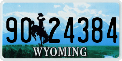 WY license plate 9024384