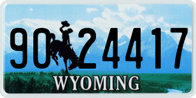 WY license plate 9024417
