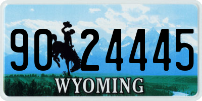 WY license plate 9024445