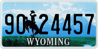 WY license plate 9024457