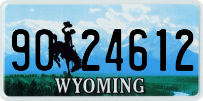 WY license plate 9024612
