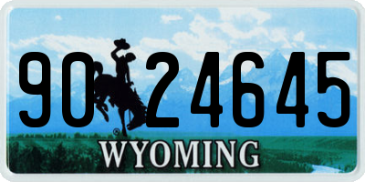 WY license plate 9024645