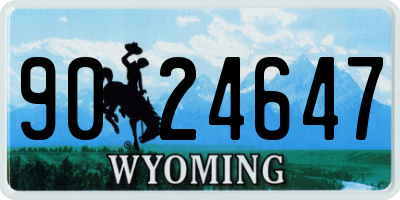 WY license plate 9024647