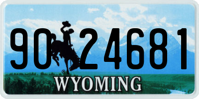 WY license plate 9024681